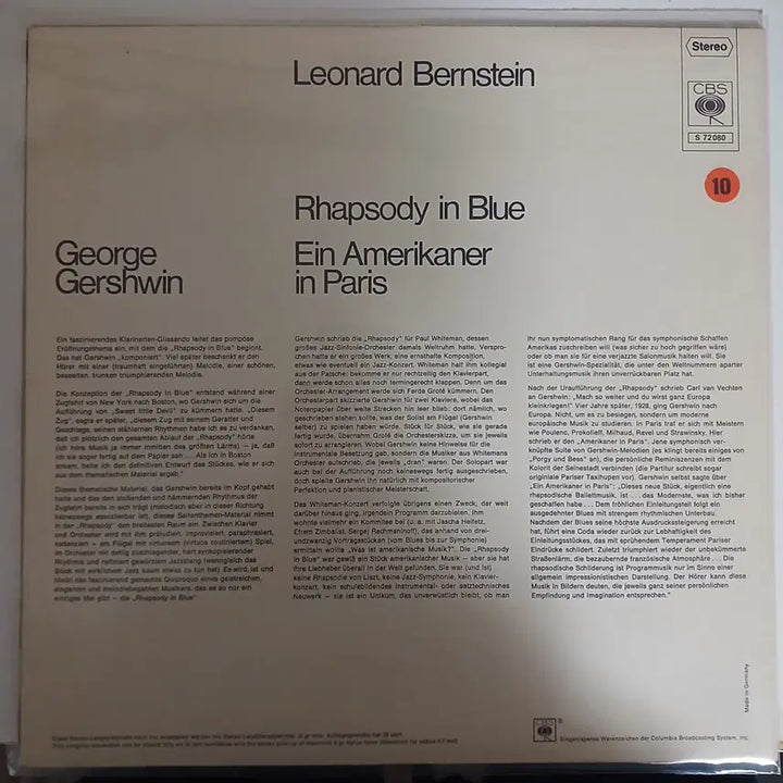 [BUNJANG] Leonard Bernstein New York Philharmonic Rhapsody In Blue / An American In Paris Germany LP / Leonard Bernstein, New York Philharmonic / Rhapsody In Blue / An American In Paris (Germany LP)