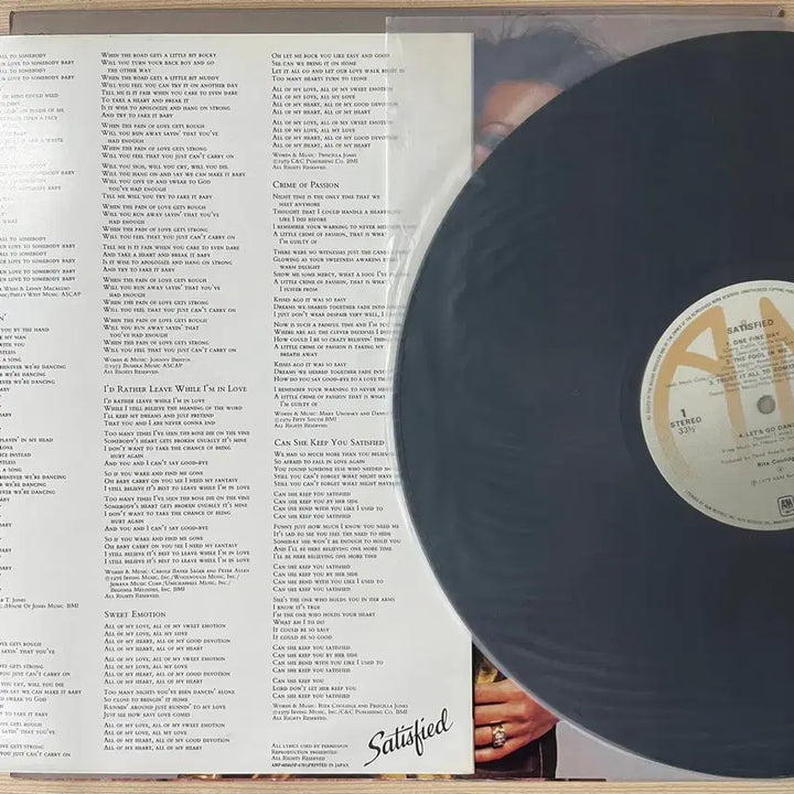 [BUNJANG] Rita Coolidge Satisfied Vinyl LP / (수입LP) Rita Coolidge / Satisfied