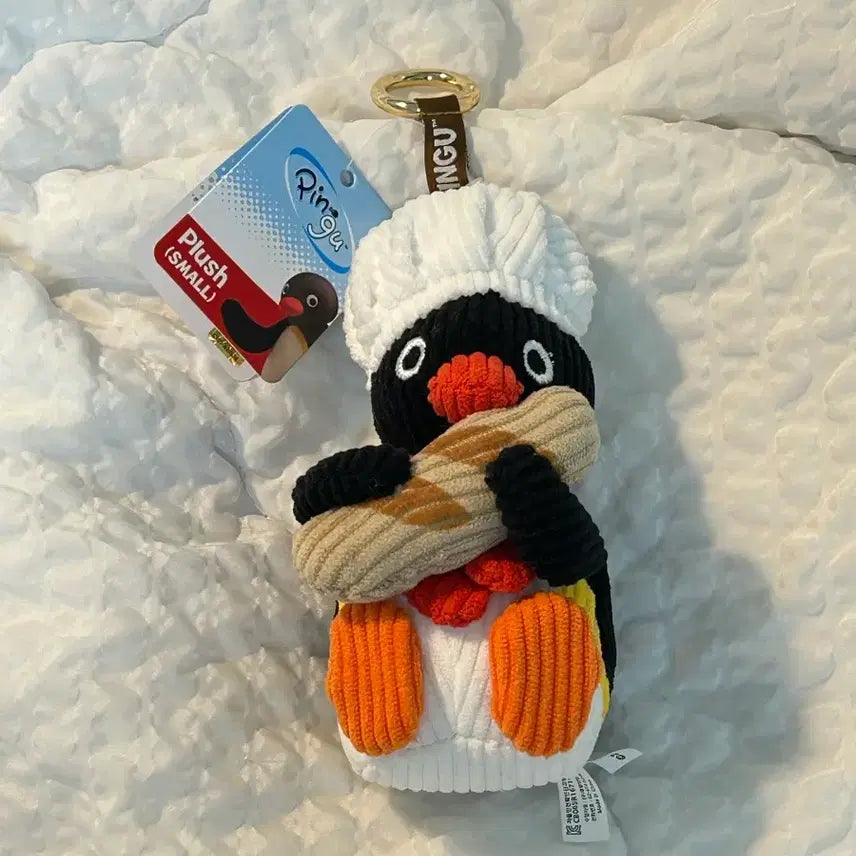 [BUNJANG] Pingu Corduroy Bakery Costume Doll Keychain / 택0,새상품) 핑구 코듀로이 베이커리 코스튬 인형 키링