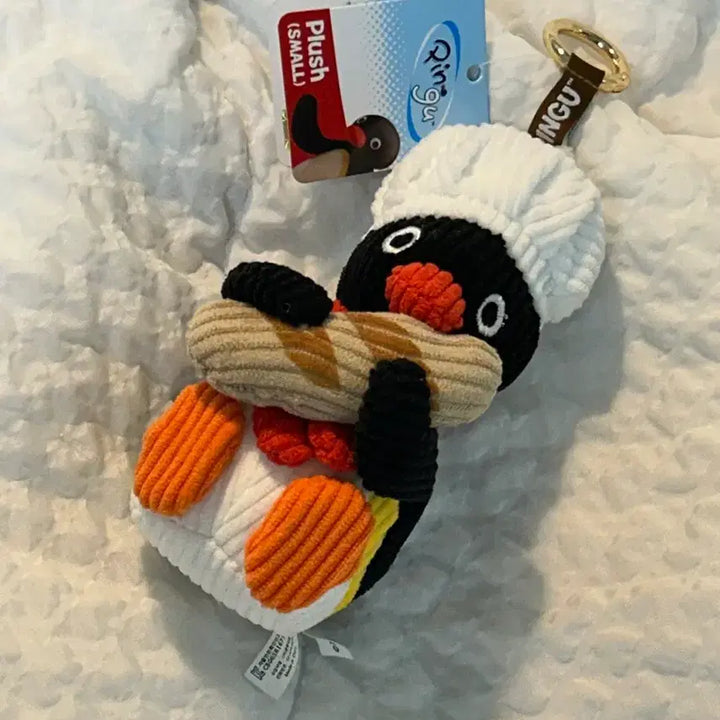 [BUNJANG] Pingu Corduroy Bakery Costume Doll Keychain / 택0,새상품) 핑구 코듀로이 베이커리 코스튬 인형 키링