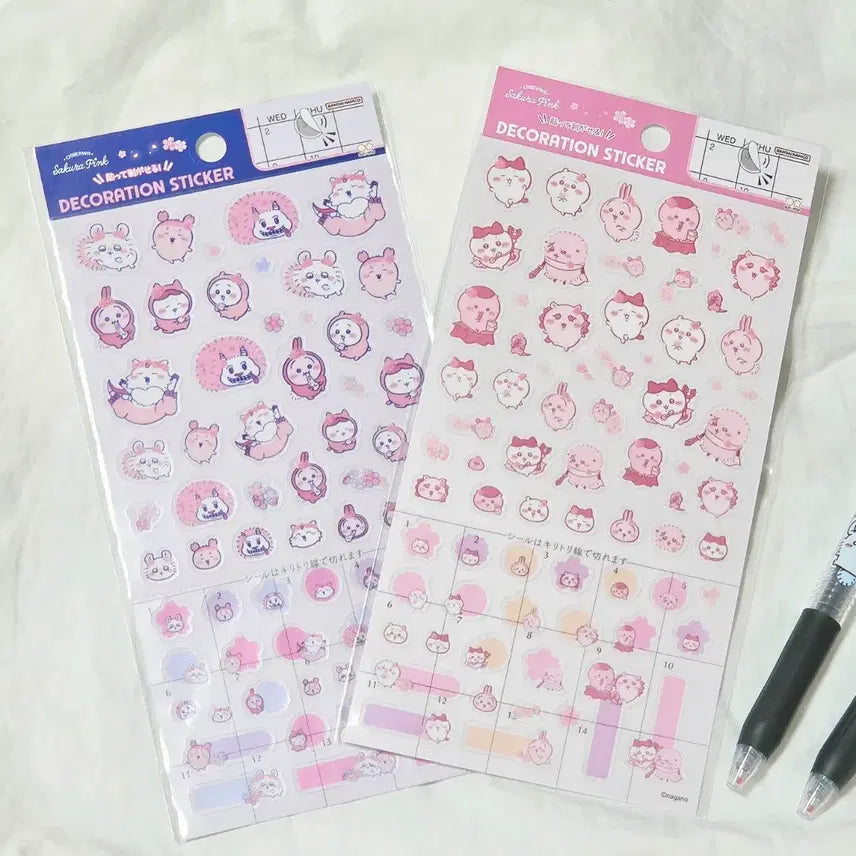 [BUNJANG] Chiikawa Rare Transparent Sticker Set (2 Sheets) / 정품 치이카와 희귀 스티커 다꾸 소품꾸미기 투명스티커 2장세트