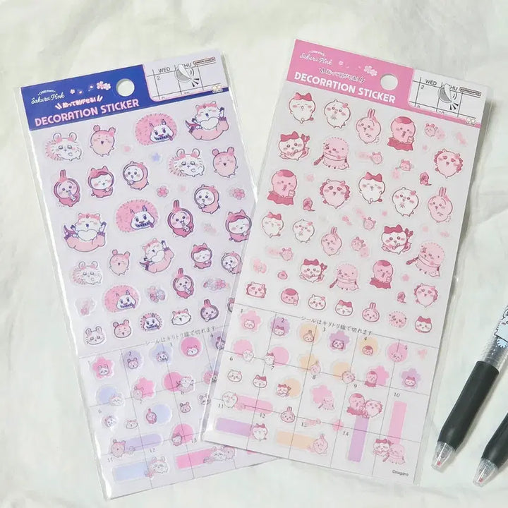 [BUNJANG] Chiikawa Rare Transparent Sticker Set (2 Sheets) / 정품 치이카와 희귀 스티커 다꾸 소품꾸미기 투명스티커 2장세트