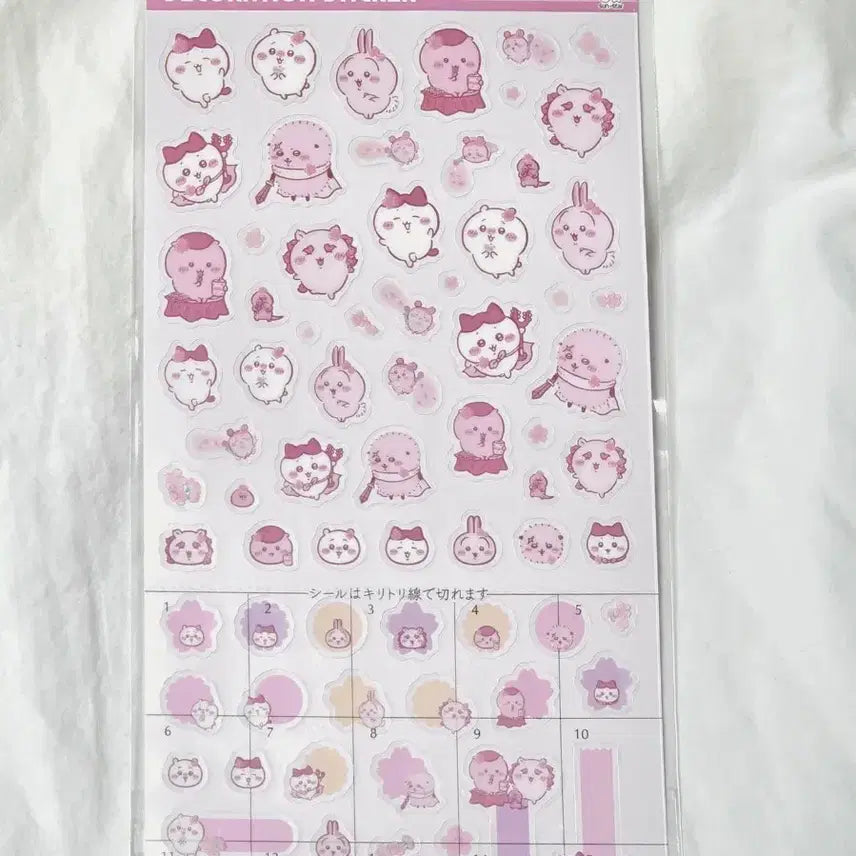 [BUNJANG] Chiikawa Rare Transparent Sticker Set (2 Sheets) / 정품 치이카와 희귀 스티커 다꾸 소품꾸미기 투명스티커 2장세트