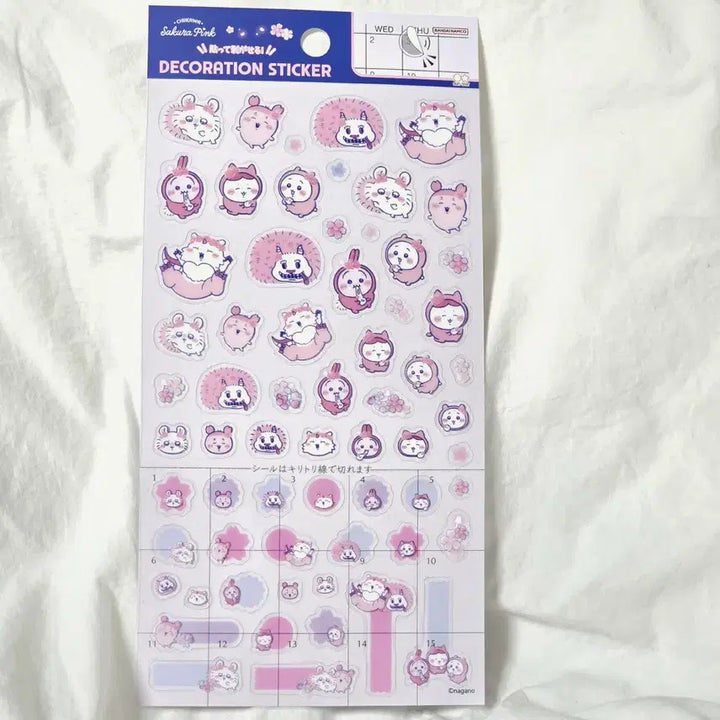 [BUNJANG] Chiikawa Rare Transparent Sticker Set (2 Sheets) / 정품 치이카와 희귀 스티커 다꾸 소품꾸미기 투명스티커 2장세트