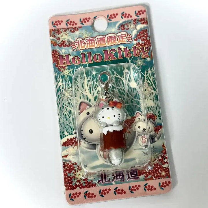 [BUNJANG] Sanrio Hokkaido Limited Silver Fox Kitty Strap Boxed / 고전 훗카이도 북해도 한정 은여우 실버 여우 꼬리달랑이 꼬리펑 키티스트랩 박스형 킽스 산리오