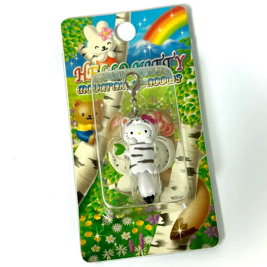 [BUNJANG] Vintage Raccoon &amp; Kitty Strap Keychain Box Set - Sanrio / 고전 희귀 라쿤 족제비 꼬리달랑이 꼬리펑 키티스트랩 박스형 킽스 산리오