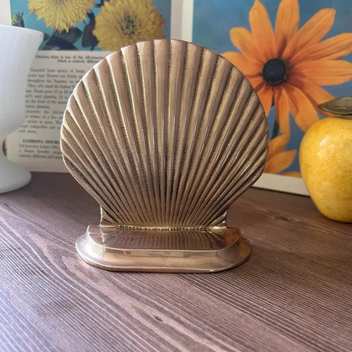 [BUNJANG] Vintage Brass Shell Design Bookends / 빈티지 쉘 북엔드