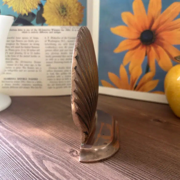[BUNJANG] Vintage Brass Shell Design Bookends / 빈티지 쉘 북엔드