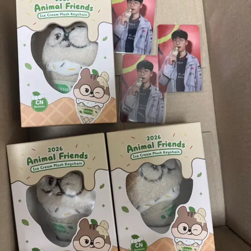 [BUNJANG] T1 Doran Ice Cream Keyring Plush + Photocard / T1 도란 아이스크림 키링 인형 + 포카