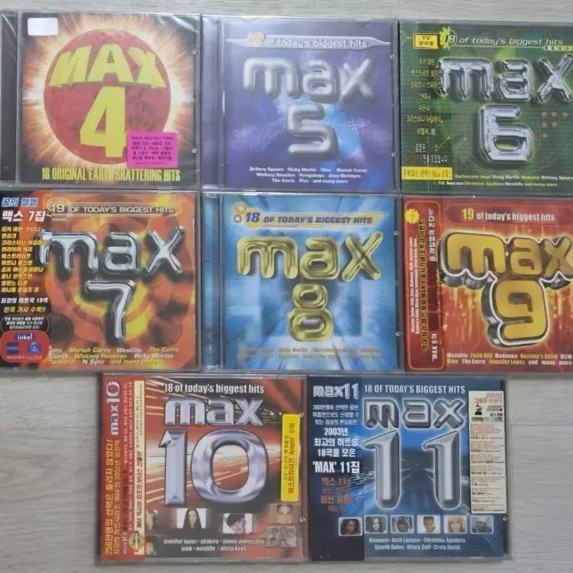 [BUNJANG] Compilation Max 4-11 Full 8 CDs (Sealed) / 팝 컴필레이션 맥스 Max 4-11집 총 8장 (미개봉 CD)
