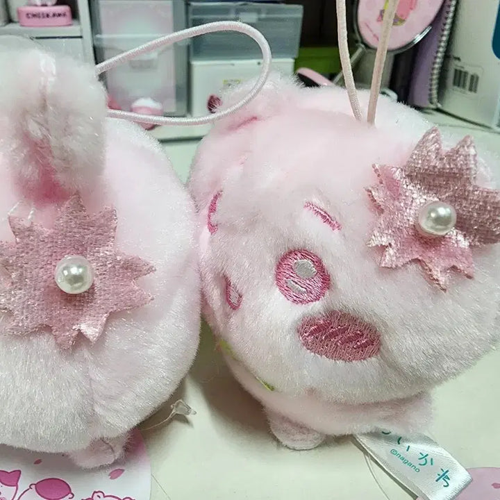 [BUNJANG] Chikawa Usagi Cherry Blossom Mascot Keychain Bundle Set / 새상품 벚꽃 치이카와 우사기 마스코트 키링 2개일괄