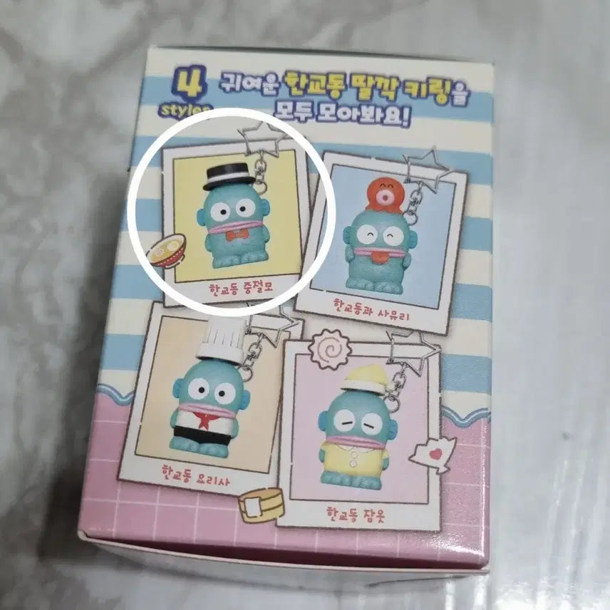 [BUNJANG] Sanrio Hangyodon Clic Random Keyring - Fedora Gacha Figure Keychain / 산리오 한교동 딸깍 랜덤키링 중절모 가챠 피규어 키링 키캡