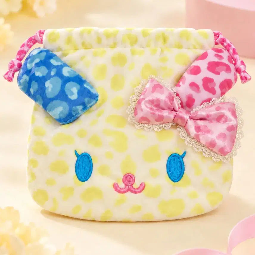 [BUNJANG] Sanrio Leopard Usahana Drawstring Pouch / 산리오 호피 우사하나 복조리 파우치