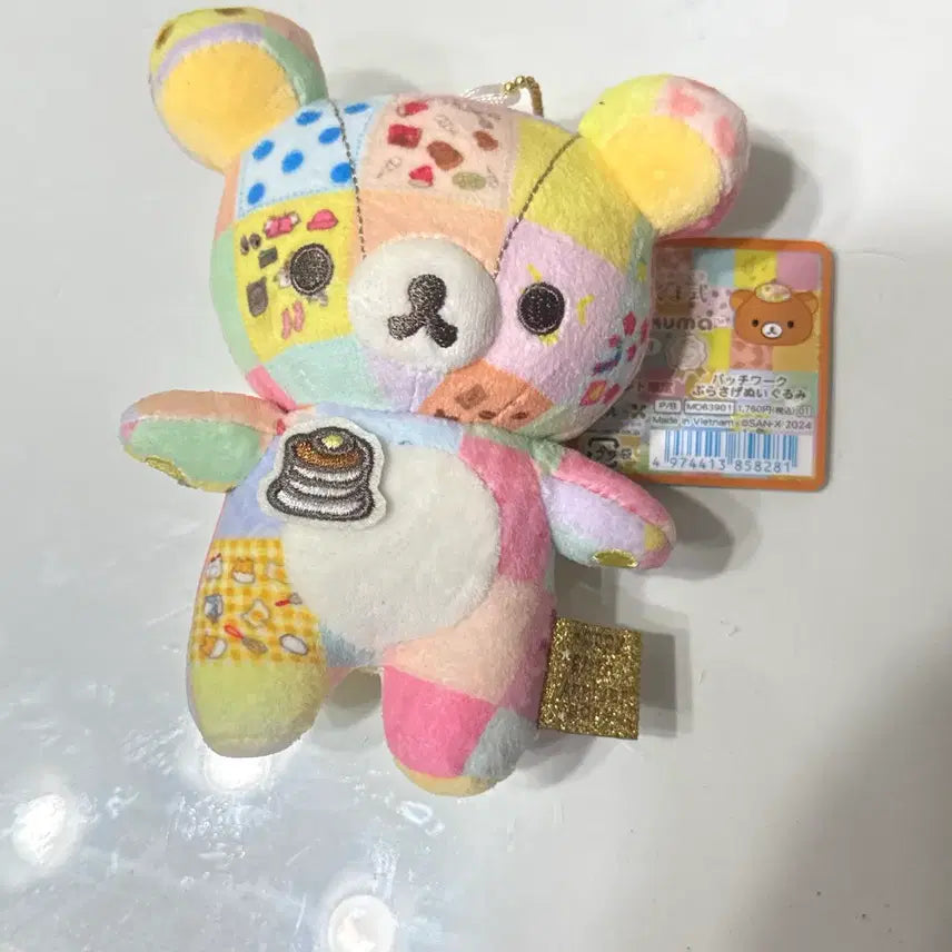 [BUNJANG] San-X Rilakkuma 30th Anniversary Patchwork Mascot Plush / 산엑스 리락쿠마 30주년 패치워크 마스코트 인형