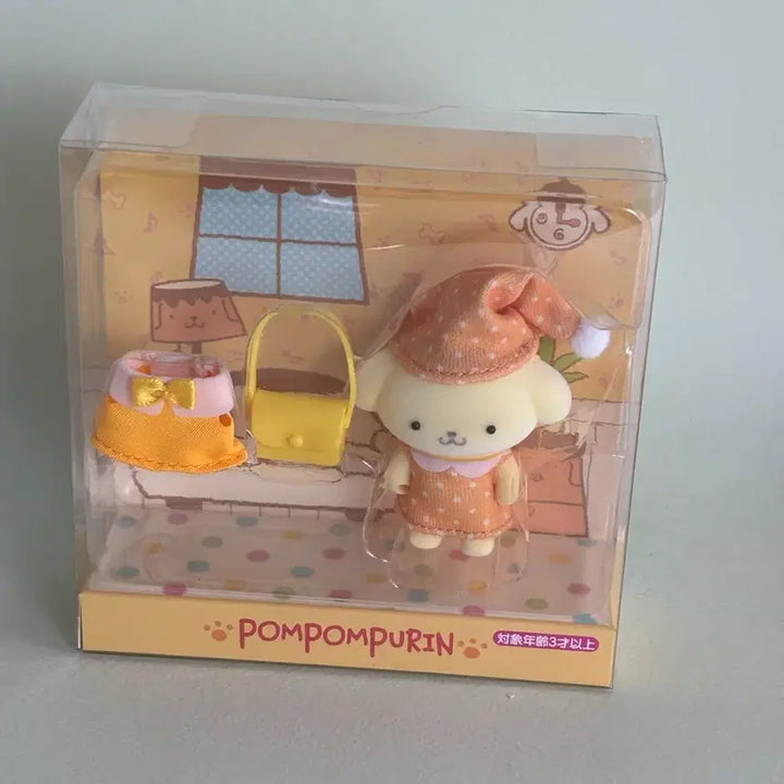 [BUNJANG] Sanrio Pompompurin Fluffy Doll Orange Dress Set / 폼폼푸린 플로키 인형 오렌지 원피스 세트