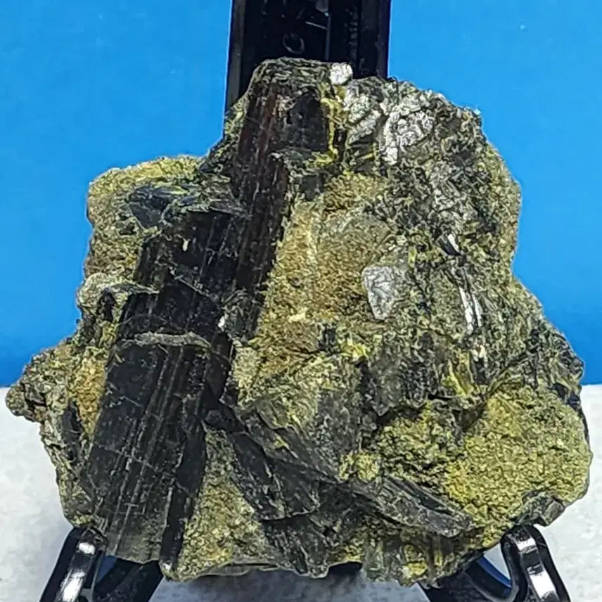 [BUNJANG] Natural Black Tourmaline Rough Stone with Stand / 천연 블랙수정 토르말린 원석+받침대