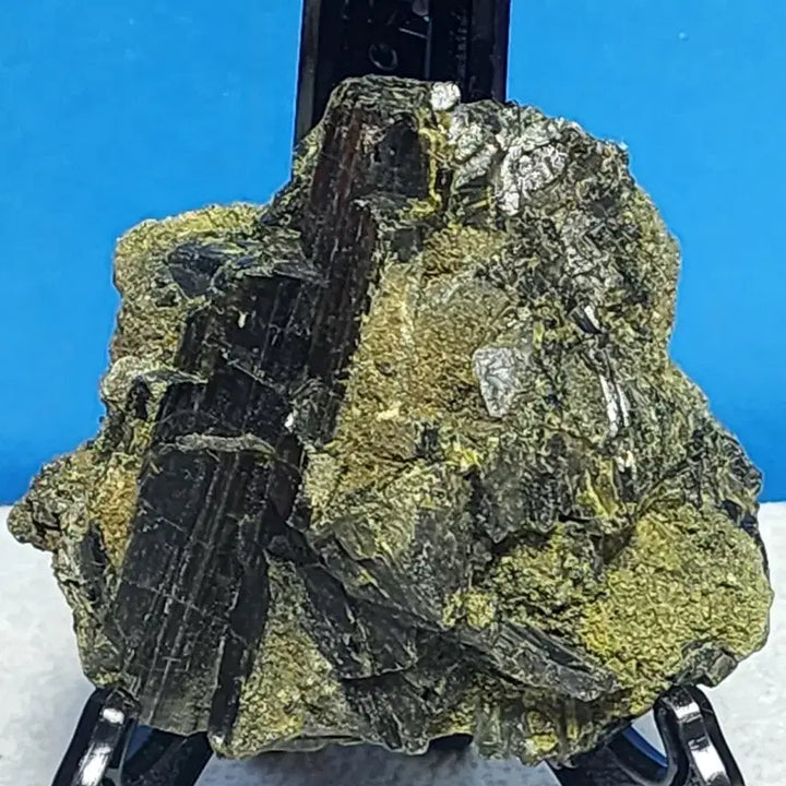[BUNJANG] Natural Black Tourmaline Rough Stone with Stand / 천연 블랙수정 토르말린 원석+받침대