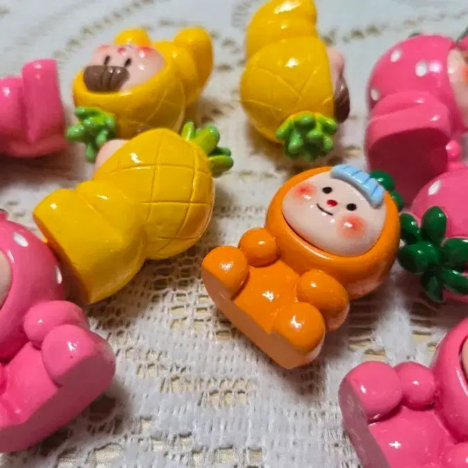[BUNJANG] Fruit Character Figures Set / 과일 인형 장식  피규어  5개 3000원