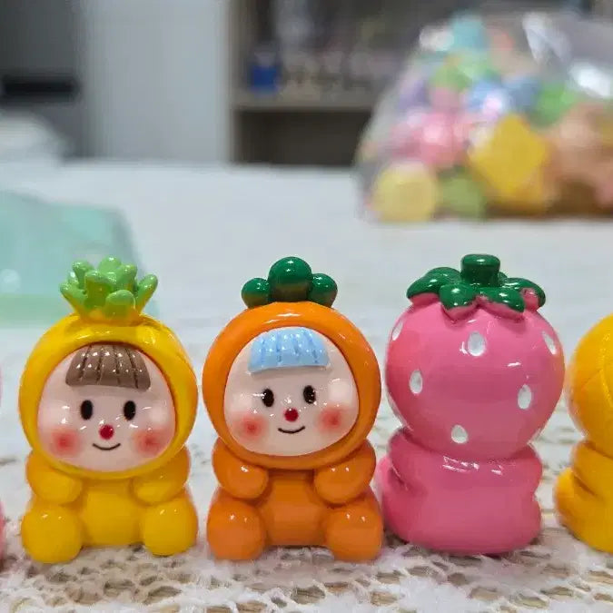 [BUNJANG] Fruit Character Figures Set / 과일 인형 장식  피규어  5개 3000원