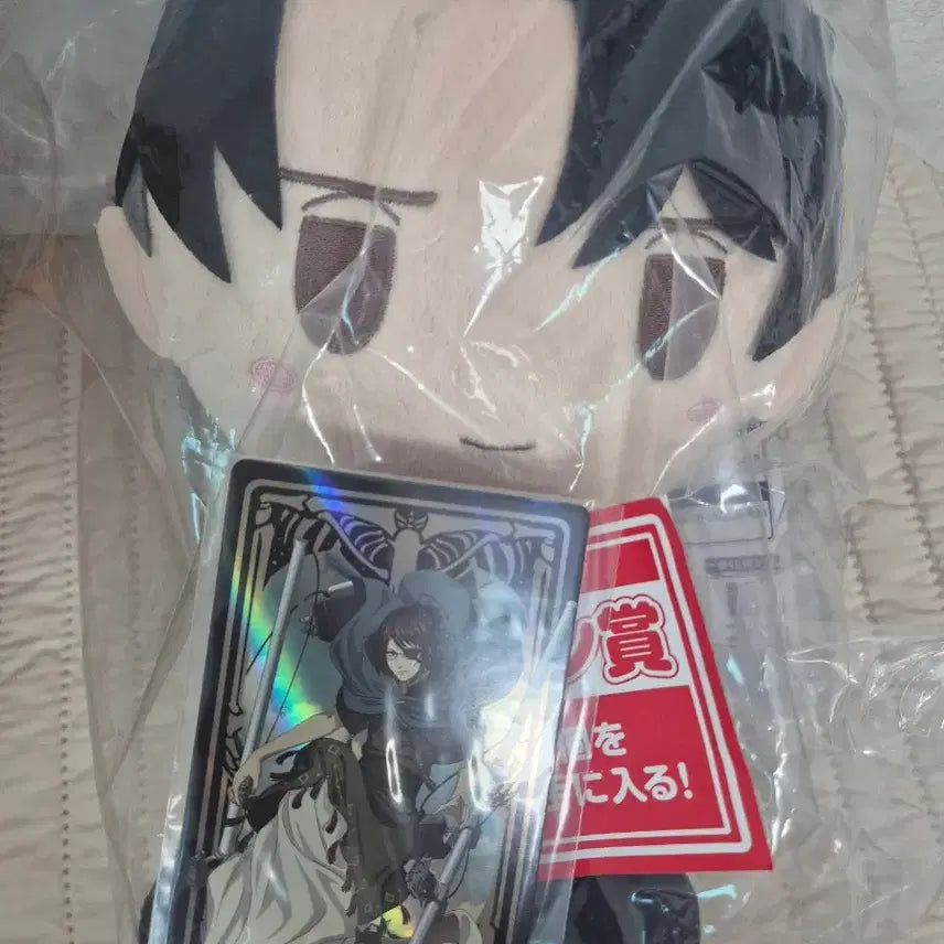 [BUNJANG] Attack on Titan Levi Plush Doll + Hanji Card Set / 진격의 거인 진격거 제일복권 라스트원 리바이 인형 + J상 한지