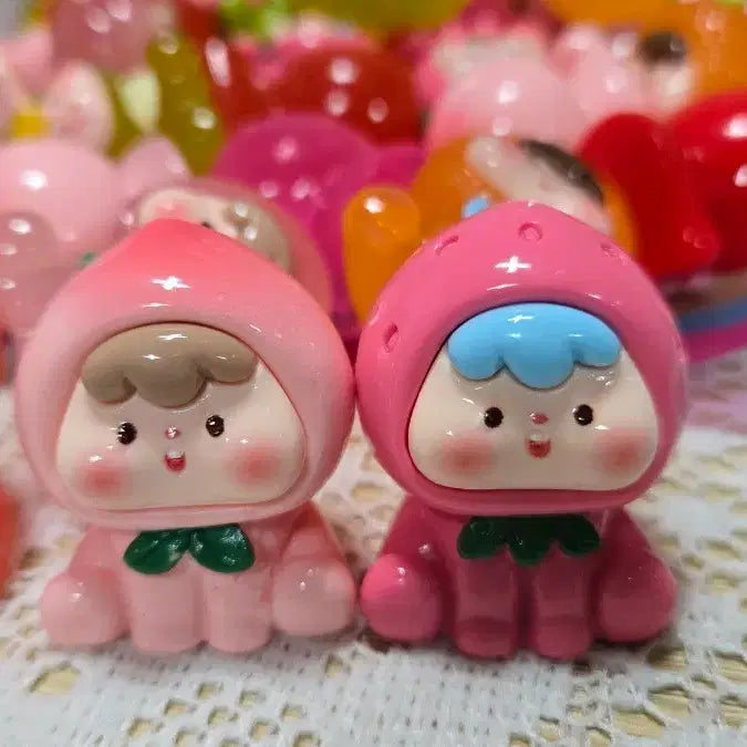[BUNJANG] Fruit Character Keychain/Accessory Set (5 pcs) / 과일 캐릭터 키링/소품 대 5개 4000원