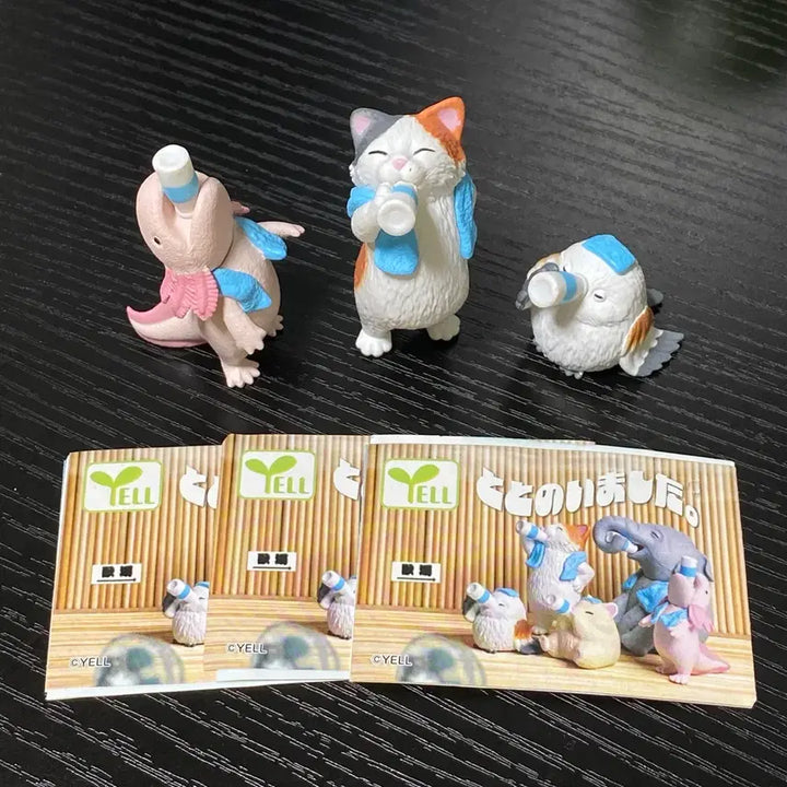 [BUNJANG] Totono Animal Sauna Gacha 3 Types Figure Bundle Set / 일괄) 토토노우 동물 사우나 가챠 3종 피규어