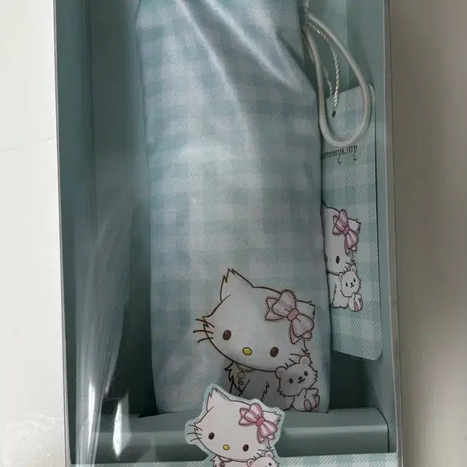 [BUNJANG] Sanrio Hello Kitty 3-Section Compact Umbrella Checkered Pattern / 산리오 챠미키티 양우산 3단 납작 체크무늬
