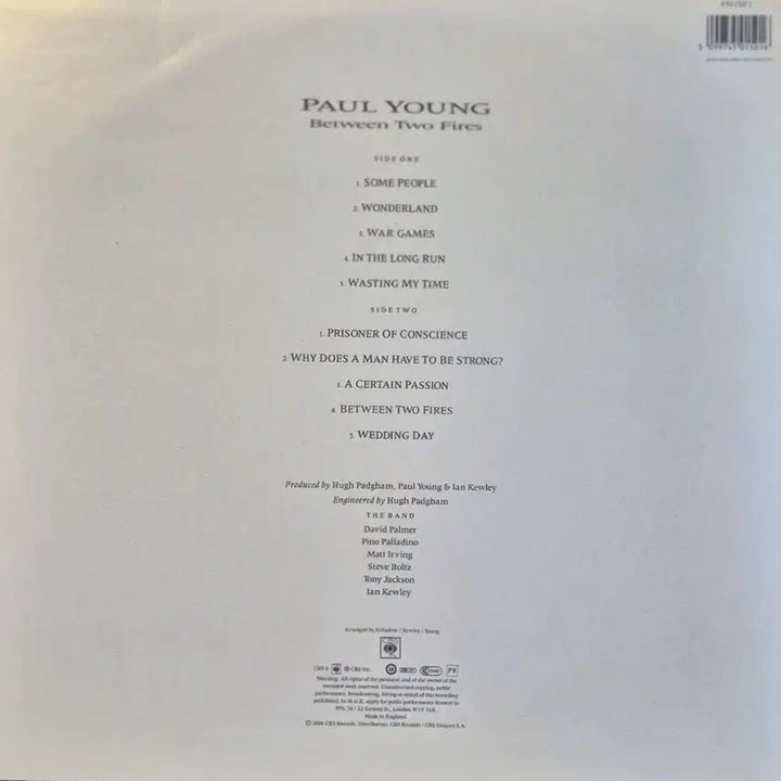 [BUNJANG] Paul Young Between Two Fires LP / Between Two Fire 폴 영 LP