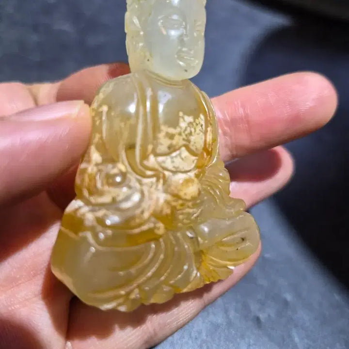 [BUNJANG] Jade Carved Buddha Pendant / 옥조각 부처님 펜던트