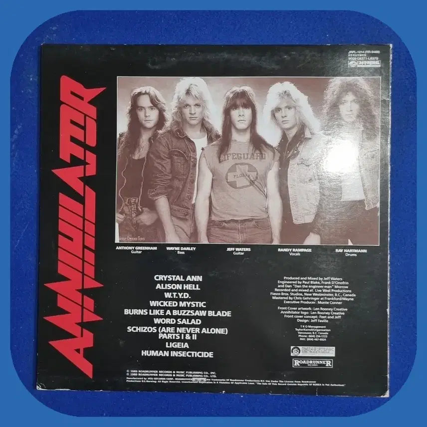 [BUNJANG] Annihilator Alice In Hell LP / 애니얼레이터 Alice In Hell LP .NM-/M