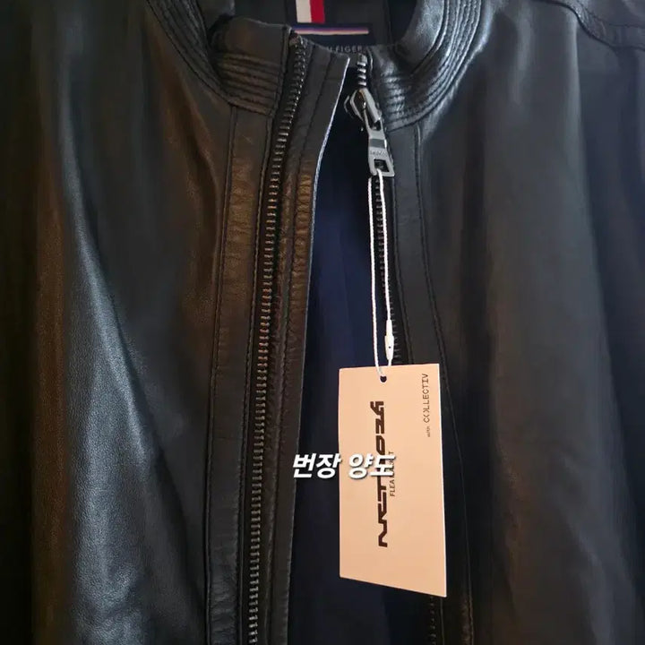 [BUNJANG] NCT x Tommy Hilfiger Leather Jacket / 엔시티 플리마켓 타미힐피거 가죽 자켓