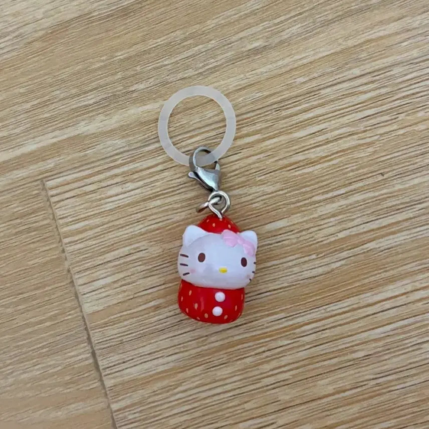 [BUNJANG] Sanrio Strawberry Kitty Maji Rush Gacha Kitty Charm / 산리오 딸기키티 메지루시 가챠 키티메지루시 키티키링 산리오가챠