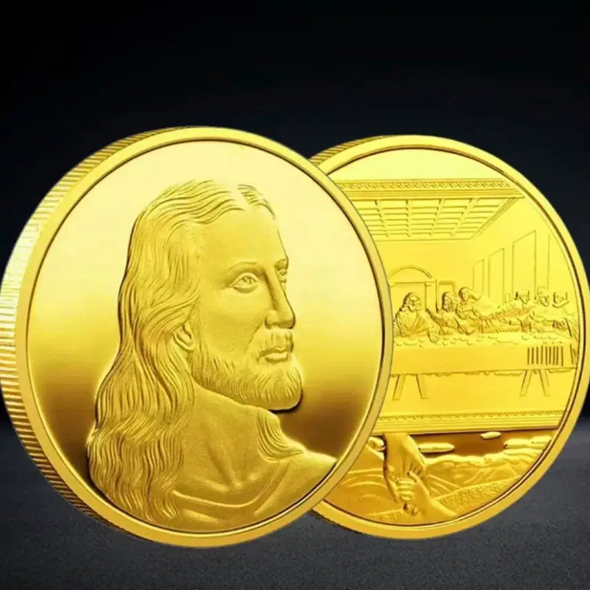 [BUNJANG] Last Supper Commemorative Gold Medal Coin / 예수님 최후의 만찬 기념 골드 메달 주화