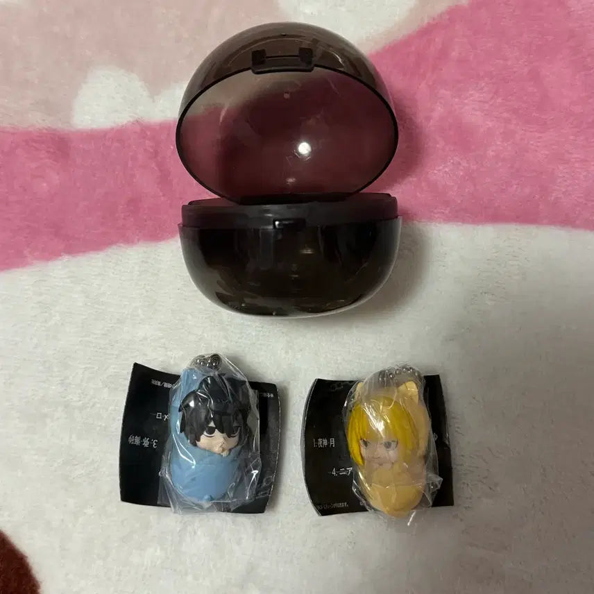 [BUNJANG] Death Note Pod Pedestal Gacha Figure Keyring L, Mello Bundle Set (Sealed) / 일괄)데스노트 포대기 가챠 피규어 키링 엘, 멜로 미개봉