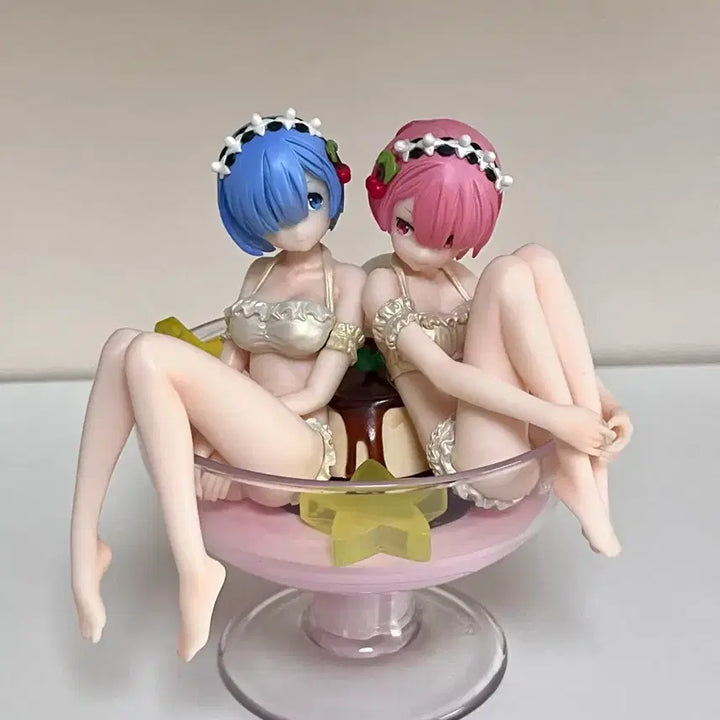 [BUNJANG] Re:Zero Ram Rem Pudding A Prize Figure / 리제로 렘람 푸딩 아라모드 a상 피규어 고전 미소녀 피규어 방꾸