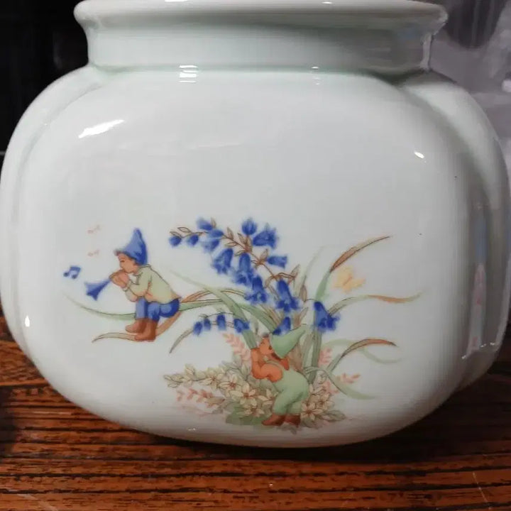 [BUNJANG] Okcheon Master Bunche Fairy Pattern Antique Ceramic Jar / 옥천장인  분채요정 문양 앤틱 도자기호