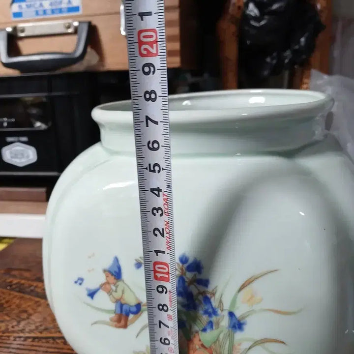 [BUNJANG] Okcheon Master Bunche Fairy Pattern Antique Ceramic Jar / 옥천장인  분채요정 문양 앤틱 도자기호