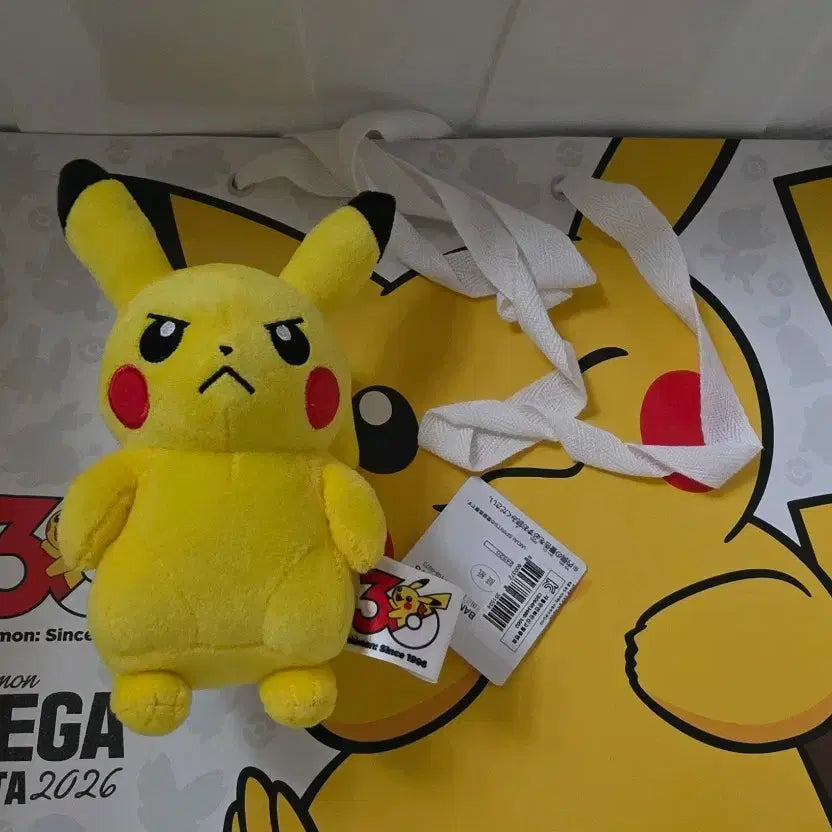 [BUNJANG] Pokemon 30th Anniversary Pikachu Plush (Angry) / 포켓몬스터 30주년  봉제인형 피카츄(화남)