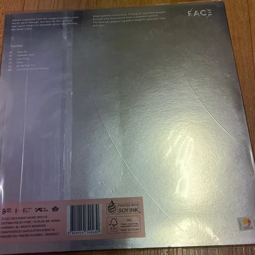[BUNJANG] BTS Jimin FACE LP Vinyl Unsealed / BTS 지민 FACE LP 바이닐 개봉 미사용품 (겉비닐은 세월감 있음)