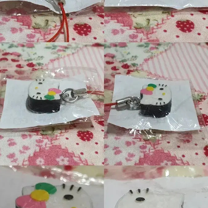 [BUNJANG] Hello Kitty Kimbap Onigiri Strap 3-Piece Bundle Set / 고전 키티 김밥 주먹밥 스트랩 3개 일괄