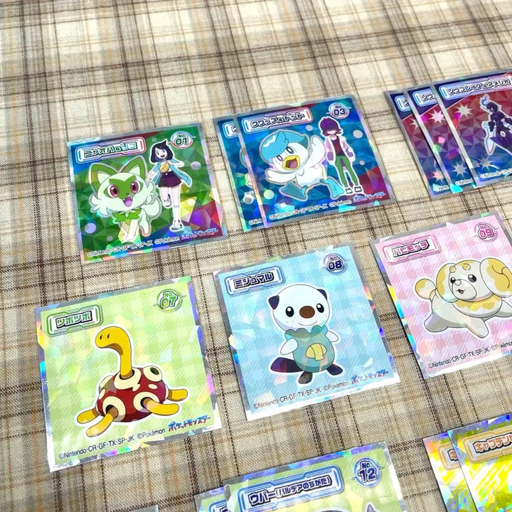 [BUNJANG] Pokemon Japanese Wafer Seals - Featuring Various Pokemon Characters / 포켓몬 일본 웨이퍼씰 - 냐오하, 꾸왁스, 파라블레이즈, 피카츄, 단단지, 찌리비, 팔데아우파, 몸지브림, 캡틴 피카츄, 레어코일, 골덕, 얼음귀신, 질뻐기, 블래키, 검은레쿠쟈