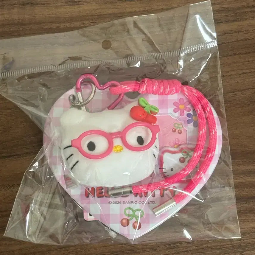 [BUNJANG] Hello Kitty Glasses Keyring Plush Doll / 산리오 문방구 헬로키티 안경 키링 인형