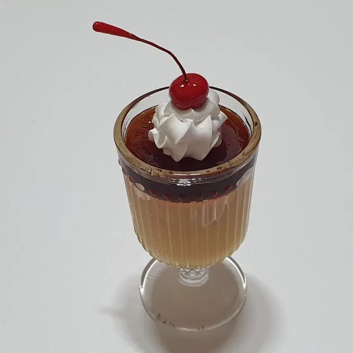 [BUNJANG] Cherry Pudding Food Miniature Display Prop / 음식 디저트 푸딩 모형 오브제 소품