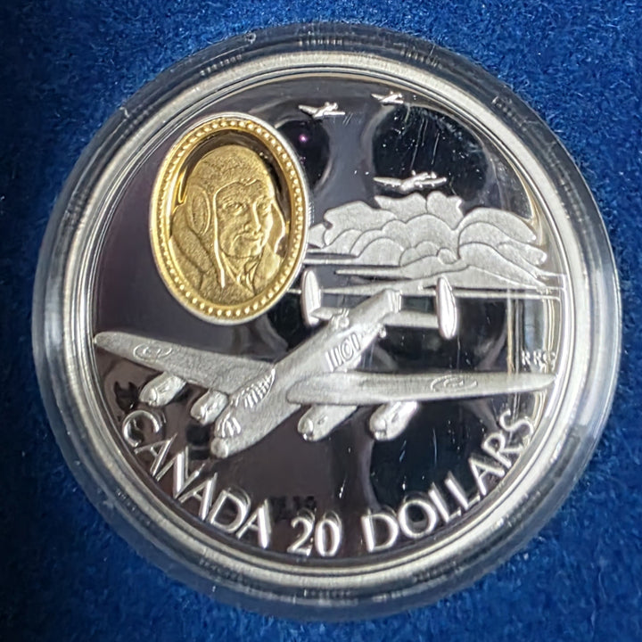 [BUNJANG] Canada 1990 $20 Gold Plated Proof Silver Coin Avro Lancaster Bomber / 캐나다 1990년 20달러 금도금 프루프 은화 아브로 랭커스터 폭격기
