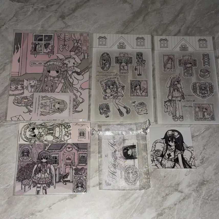 [BUNJANG] Milky Heart Sticker Bundle Set / 밀키하트 스티커 굿즈 일괄