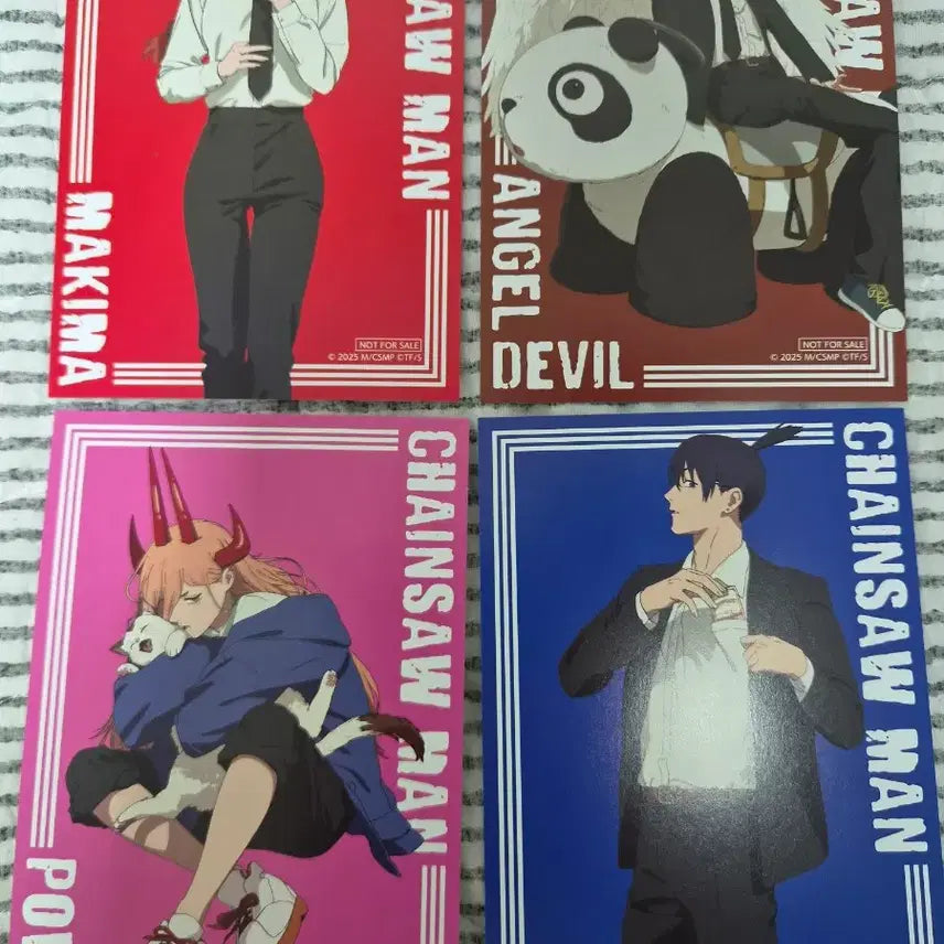 [BUNJANG] Chainsaw Man New Illustration Postcard Set (4 Types) / 체인소맨 새 일러스트 엽서 4종