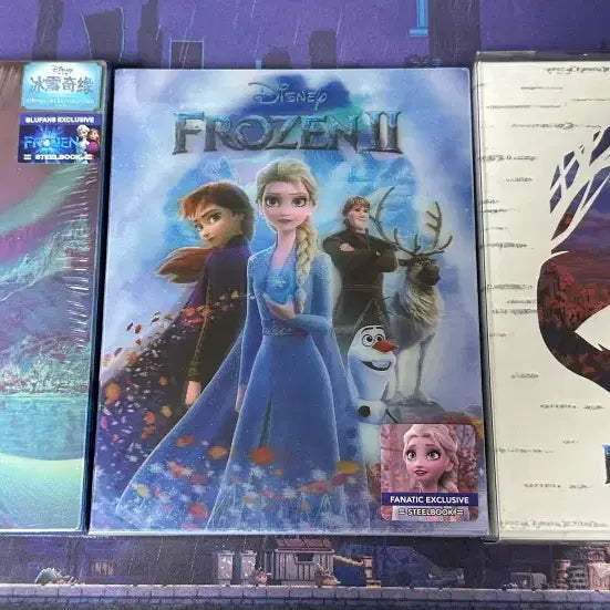 [BUNJANG] Blue Fan Frozen 1 &amp; 2 Double-Sided Lenticular (2 Types) / [블루레이] [블루팬,파나닉,자비] 겨울왕국1,2 양면렌티, 콜렉터즈에디션 스틸북 (3종)