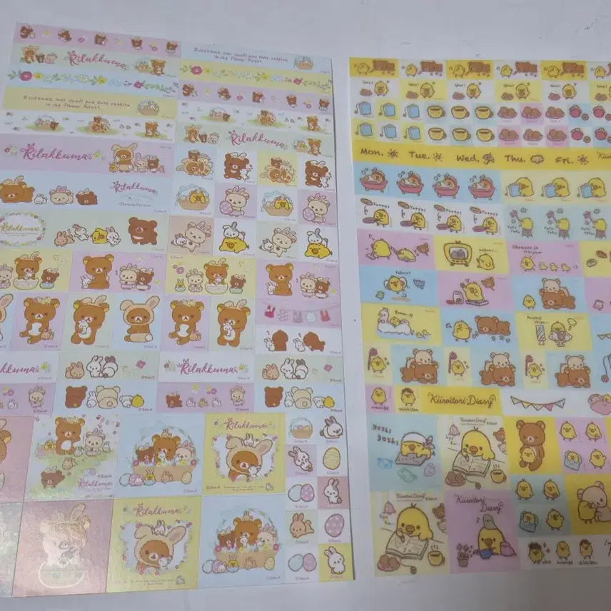 [BUNJANG] Rilakkuma Transparent + Paper Sticker Set / 고전문구 리락쿠마 투명+종이 스티커