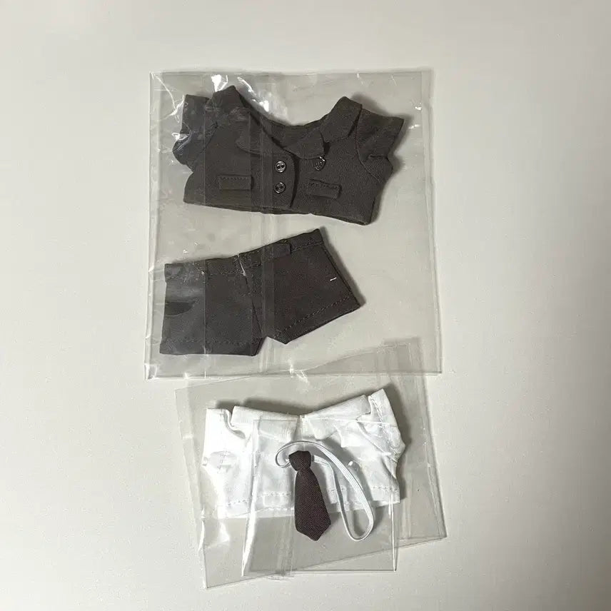 [BUNJANG] 10cm Doll Clothes Brown Suit Set / 10cm 인형옷 브라운 정장 수트