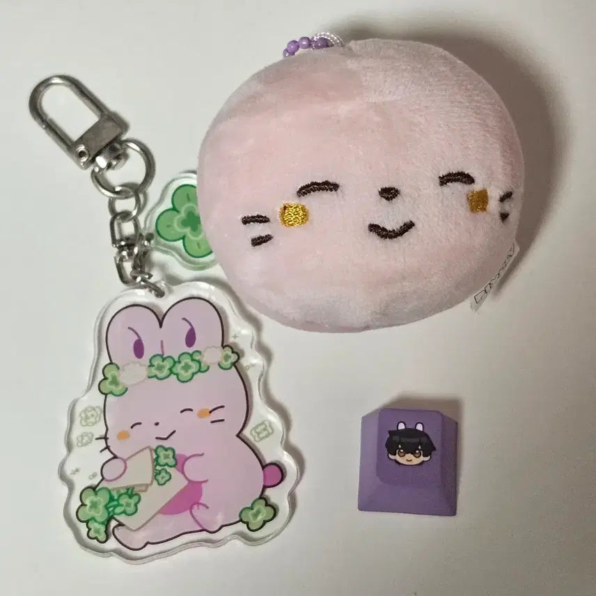 [BUNJANG] PIXELLY Suhyun Rice Cake Spring Keyring Keycap Bundle Set / 픽셀리 수현 찹쌀떡 봄키링 키캡 일괄